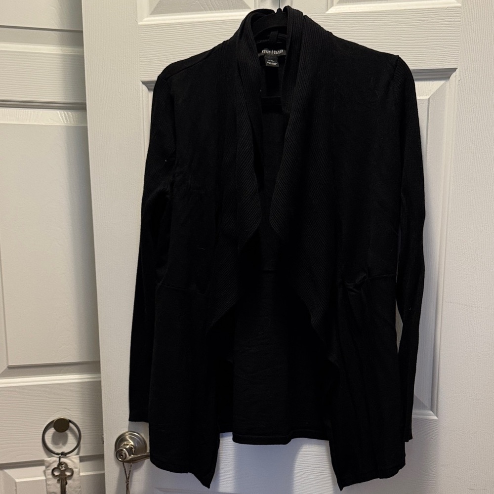 White House Black Market Black Open-Front Cardigan